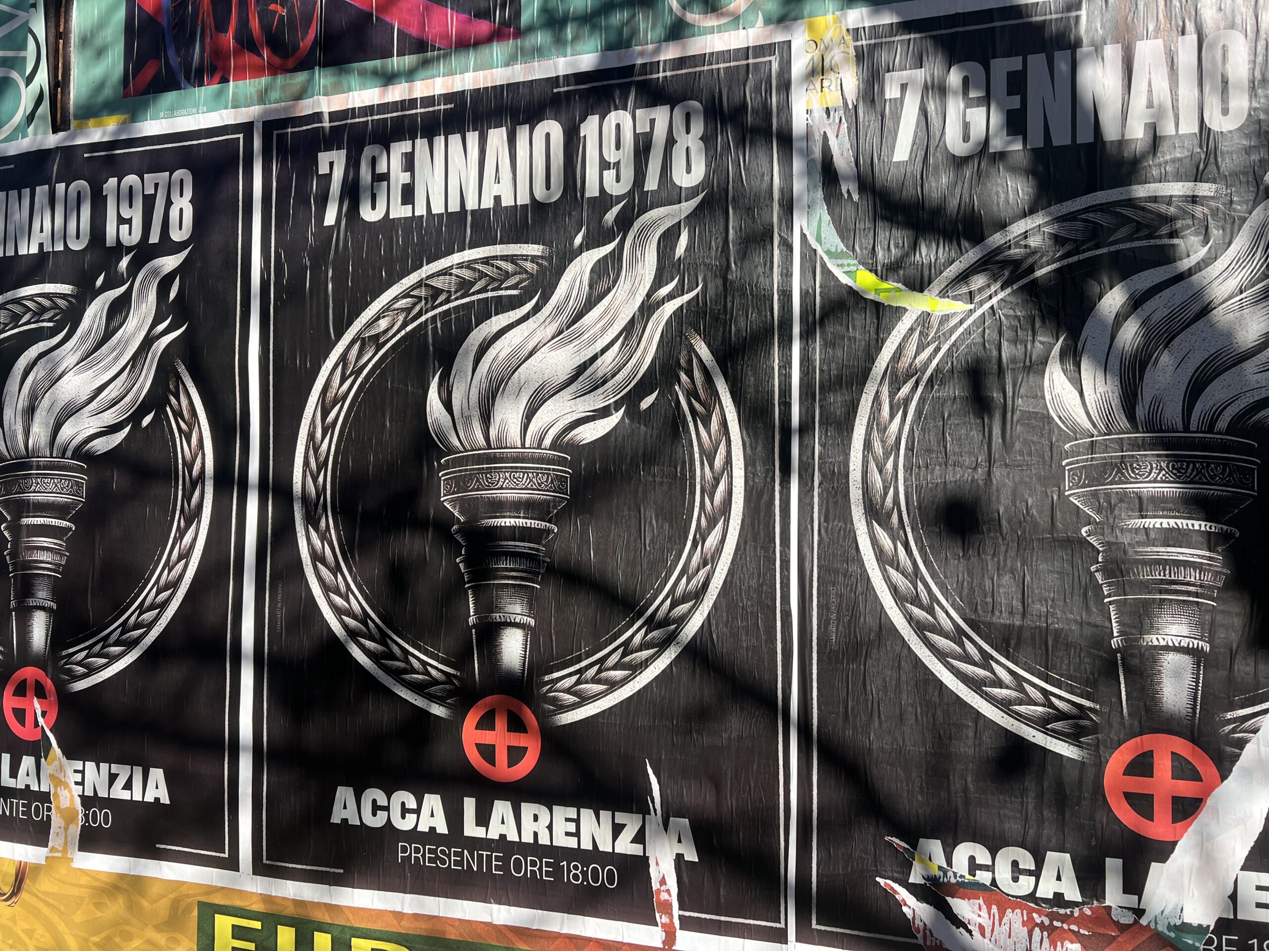 I manifesti per l’adunata di Acca Larentia
