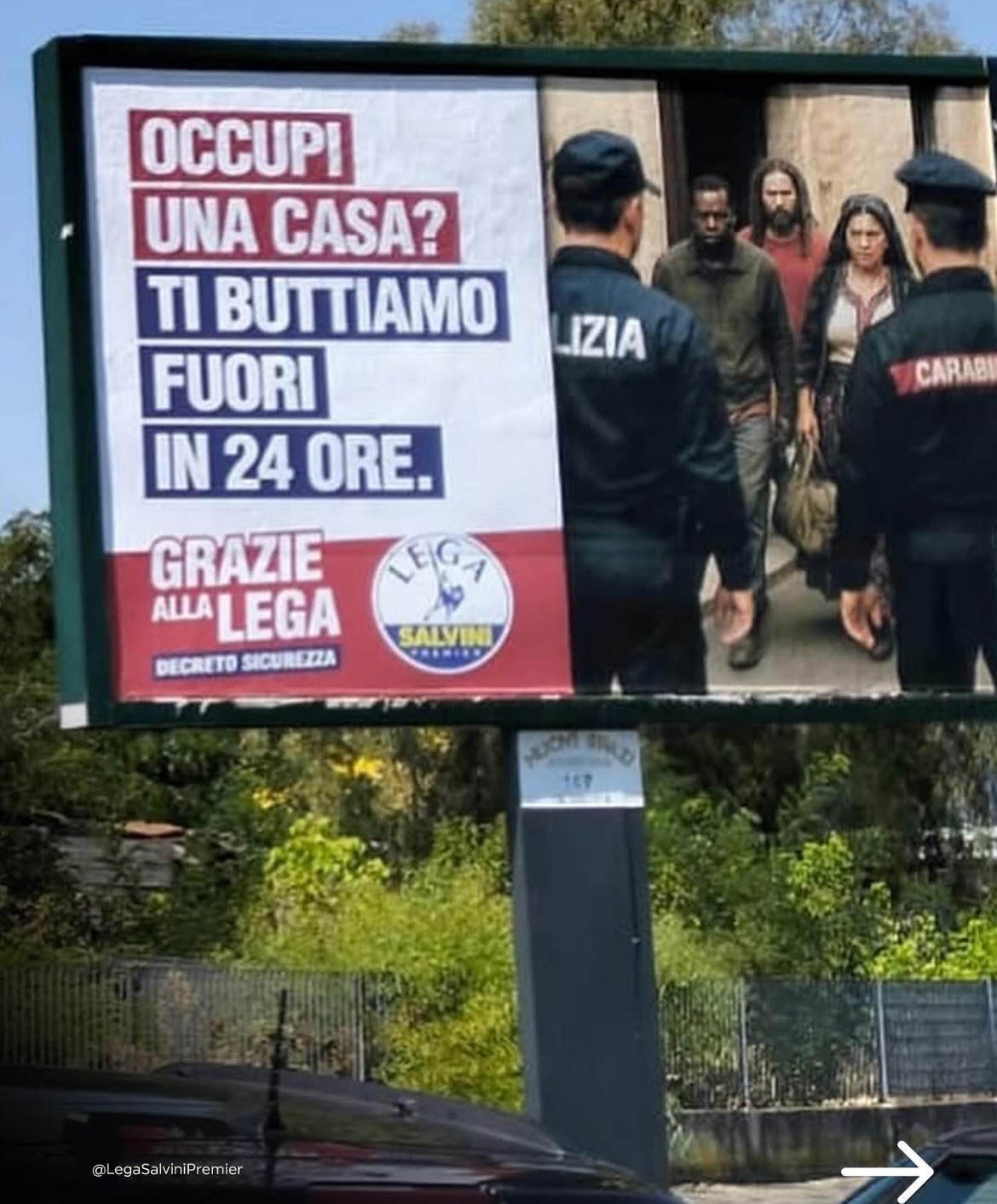 I manifesti della Lega, dal profilo Fb del partito