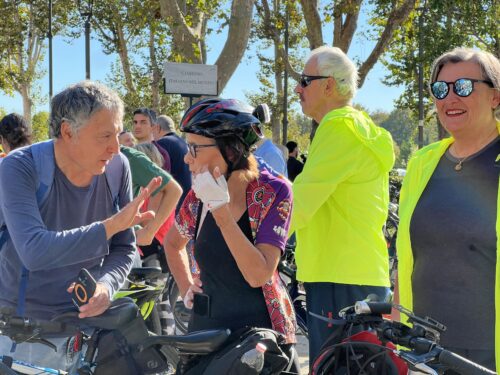 Ciclisti alla manifestazione per il Grab