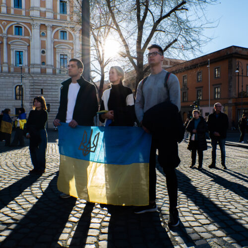 Ucraini in piazza a Roma all’Esquilimo
