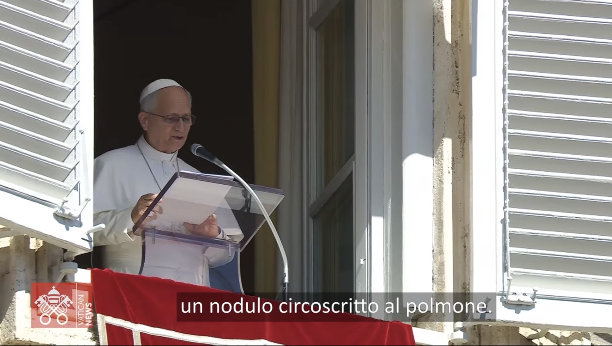 Il Papa all’Angelus durante l’annuncio del ricovero